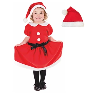 Image of Fun Shack Toddler Santa Outfit, Christmas Dress Toddler, Girls Dress, Kids Dresses, Outfits 3 4 Years