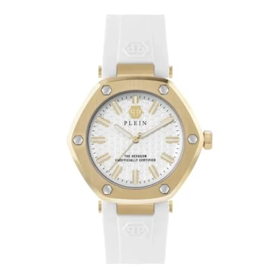 Image of Philipp Plein The Hexagon WoMens White Watch PW1BA0123 Silicone One Size