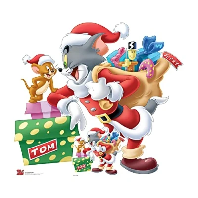 Image of Star Cutouts SC4193 Tom and Jerry Merry Christmas Small Cardboard Cutout