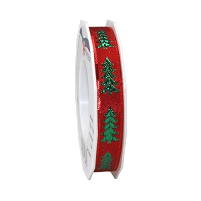 Image of Präsent Calgary Printed Ribbon Red 20 m Roll 15 mm width