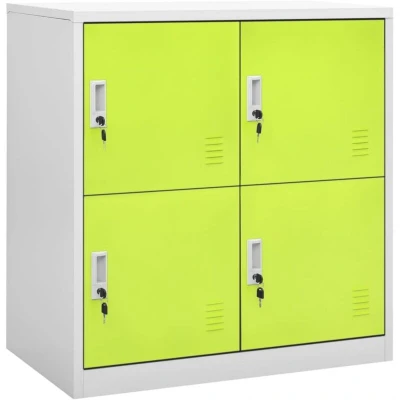 Image of vidaXL Locker Cabinets 5 pcs Light Grey and Green 90x45x92.5 cm Steel