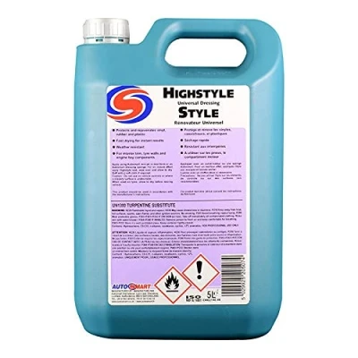 Image of Autosmart 5L Highstyle Long Lasting Tyre Plastic Shine Silicone Dressing Exterior Interior