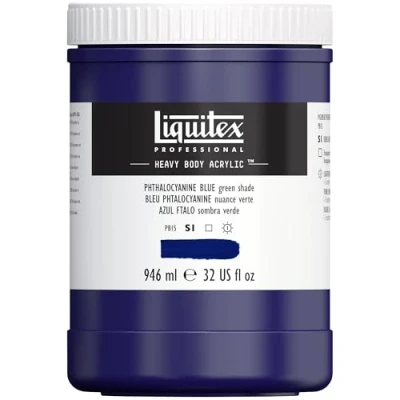 Image of Liquitex Heavy Body Acrylic Paint, Phthalo Blue (Green Tone), 946 ml (Pack of 1)