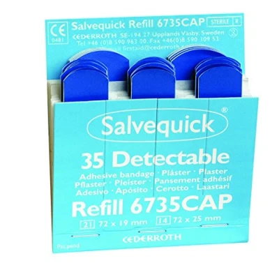 Image of Salvequick Blue Cederroth Detectable Plasters Pack of 6 x 35 (210)
