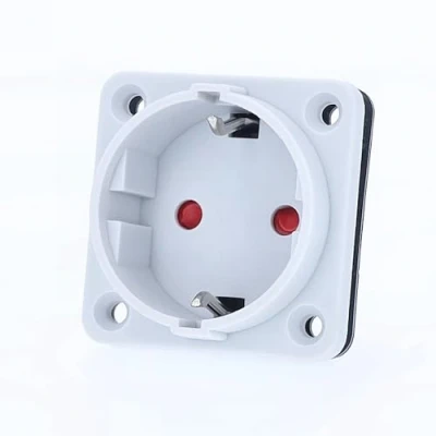 Image of as Schwabe Built in socket earthed contact 230 V / 16 A Schuko for indoor use installation, without lid made Germany grey I 45084