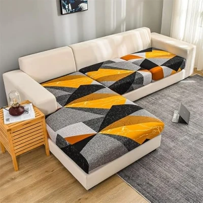 Image of Stretch Sectional Sofa Cover, Couch Cushion Covers for L/U Shape Sofa, 3 2 1 4 seat Cover Slipcovers Non Slip Furniture Protector ( Color : 27# , Size X (65 95cm) )