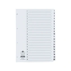 Image of Concord Classic Index 1 20 A4 White Board With Clear Mylar Tabs