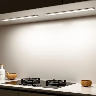 Image of Ylatoial Under Cupboard Kitchen Lights, 2 Pack Warm White 72 LED Dimmable 2800mAh Rechargeable Magnetic Motion Sensor Lights Indoor for Wardrobe Cabinet Shelf