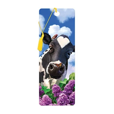 Image of 3D LiveLife Bookmark Curious Cow from Deluxebase. A with lenticular Artwork Licensed Renowned Artist Jerry LoFaro