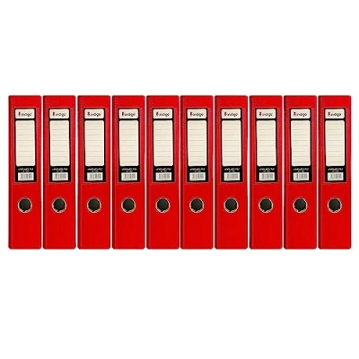 Image of indigo® Premium A4 Office Lever Arch File Durable, Organized Storage (FSC Certified, Red, 70mm Spine Pack of 10)