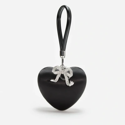 Image of Self Portrait Top Handle Satin Heart Clutch