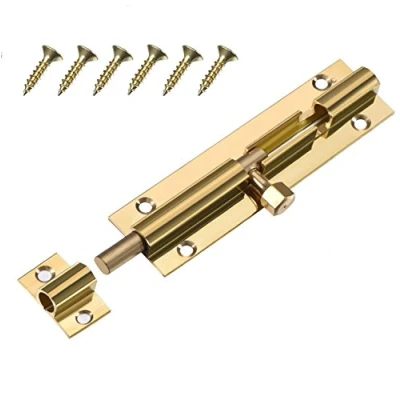 Image of Merriway BH05819 Brass Surface Slide Straight Door Bolts, 100 mm (4 inch)