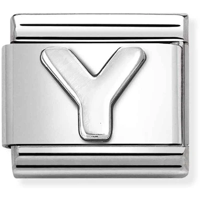 Image of Nomination Oxidised Silver Letter Charm Y