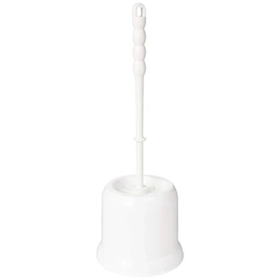 Image of Addis Toilet Brush Round with Open Holder, Plastic, White, 1,202267