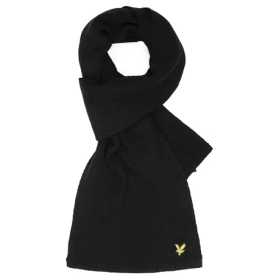 Image of Lyle &amp; Scott Ribbed Scarf True Black One Size