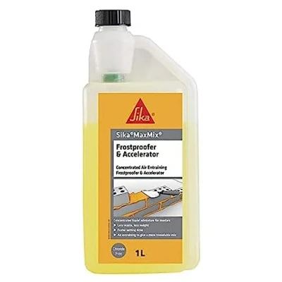 Image of Sika MaxMix Frostproofer and Accelerator Concentrated Admixture Emergency Repair Plugging Aid Fast Acting 1 Litre