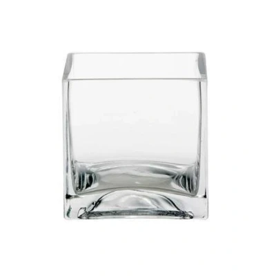 Image of Floralcraft® 10cm Glass Cube Vase Flowers Decorative Centerpiece for Floral Arrangements, Home Decor Wedding Party, Planter Terrarium Candle Holder (Set of 3)