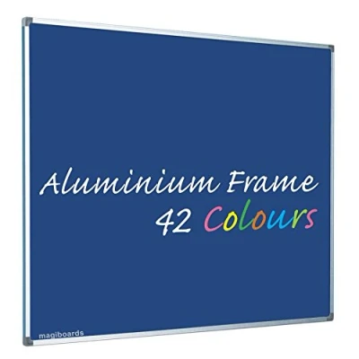 Image of Magiboards Fire Retardant Blue Felt Noticeboard Aluminium Frame 1200x900mm