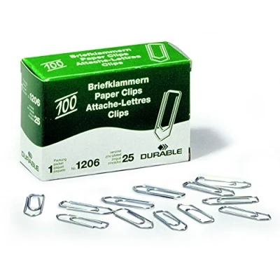 Image of Durable 120625 Paper Clips 26 mm Galvanised Pack of 2000