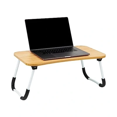 Image of Mind Reader Woodland Collection, Portable Laptop Desk/Breakfast Table, Collapsible, Portable, Folding Legs, 23.5&quot;L x 13.75&quot;W 10.5&quot;H, Beige