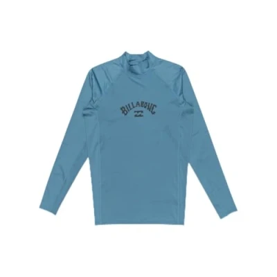 Image of BILLABONG Mens Arch Wave Long Sleeve Surf T Shirt Rash Vest Smoke Blue M