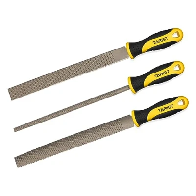 Image of TARIST 3 Piece 8&quot; Wood Rasp File Set, Includes Flat/Half Round/Round. for Woodworking &amp; Sharping