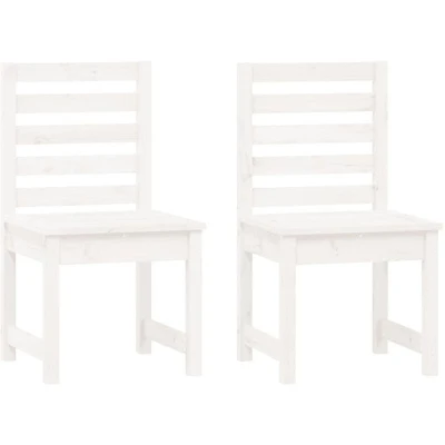 Image of vidaXL Garden Chairs 2 pcs White 50x48x91.5 cm Solid Wood Pine