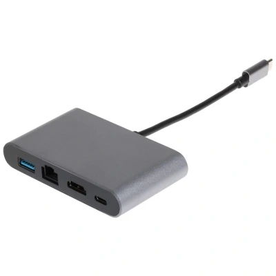 Image of Nikkai USB C Hub Adapter, 4 in 1 with A 3.0, HDMI 4K, PD, Gigabit RJ45 for MacBook Air, Pro, Dell XPS, Lenovo ThinkPad and More