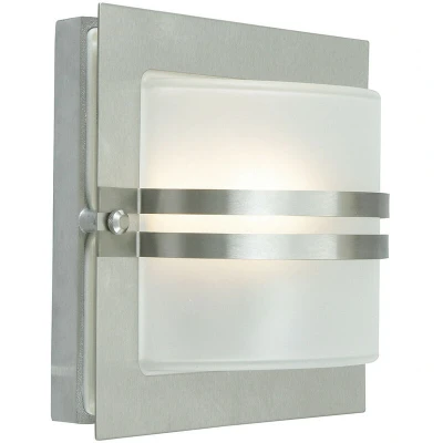 Image of Bern 1 Light Outdoor Frosted Wall Stainless Steel IP65, E27