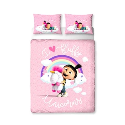 Image of UNIVERSAL Despicable Me &#039;Daydream&#039; Double Duvet Set Large Print Design, Polyester Cotton, Multi Colour