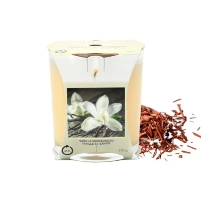 Image of Baltus Scented Candle Vanilla Sandalwood 170g Single Wick 45hrs Glass Jar Gift Idea