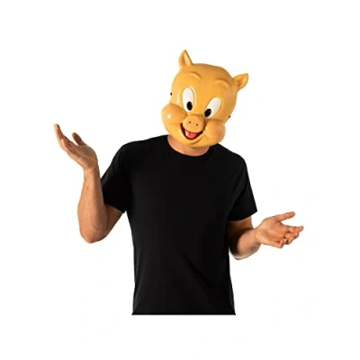 Image of Rubie&#039;s Official Warner Bros Space Jam 2 Porky Pig Mask, Cartoon Costume Accessory Adults (202608NS), World Book Day Halloween