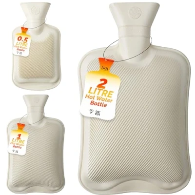 Image of LKH Pain Relief Hot Water Bottle 2 Litre Rubber Comforting for All Kind of Body Premium Quality PVC Material Non Slipping Stripes