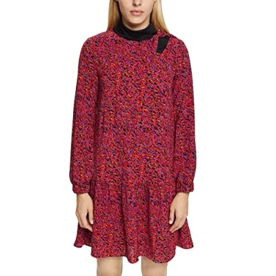 Image of ESPRIT Women&#039;s 102ee1e325 Dress, Dunkelrot, 14