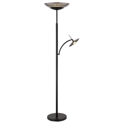 Image of Sophia Mother &amp; Child Lamp Matt Black Smoke Glass Shade LED 3000K Touch Dimmer
