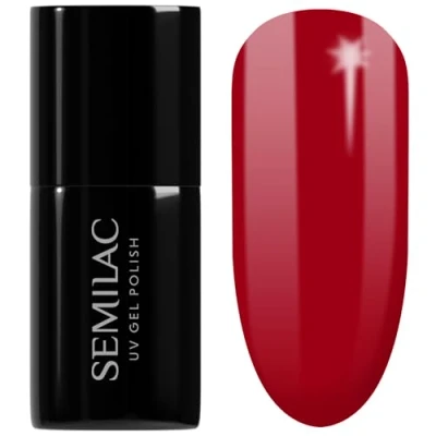 Image of SEMILAC Gel Nail Polish Long Lasting and Easy to Apply Perfect for Home Professional Manicure Pedicure 027 Intense Red UV Polish, 7 ml.