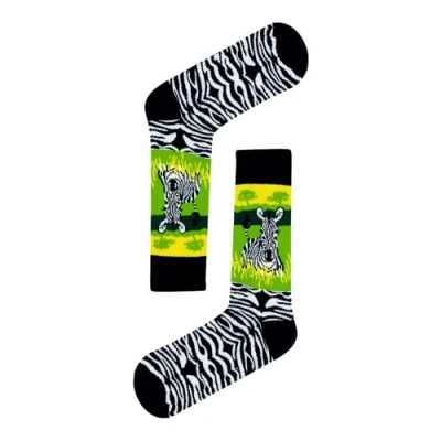 Image of Zebra Pattern Fun Socks/Cute Socks/Unisex Socks/Novelty Socks/Animal Socks
