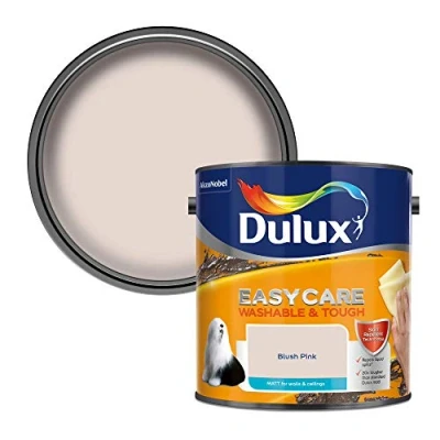 Image of Dulux 403201 Easycare Washable &amp; Tough Matt Emulsion Paint For Walls And Ceilings Blush Pink 2.5L