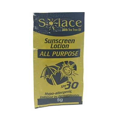 Image of 2 SACHETS OF BURNSHIELD SOLACE ALL PURPOSE HYPO ALLERGENIC UVB &amp; UVA PROTECTION SPF 30 SUNSCREEN LOTION 5G