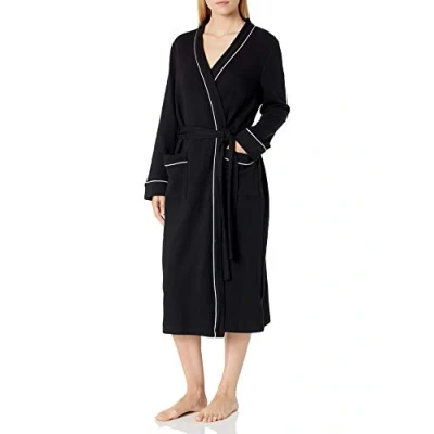 Image of Amazon Essentials Women&#039;s Lightweight Waffle Full Length Robe (Available in Plus Size), Black, XS