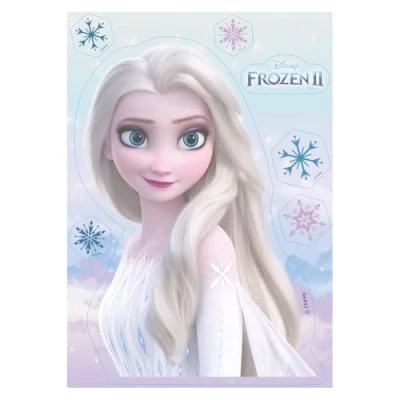 Image of Dekora Frozen Elsa Cake Topper Sugar Free Edible Paper Multicoloured