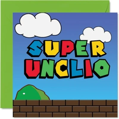 Image of Birthday Cards for Uncle Super Unclio Funny Happy Card from Nephew Niece, Gifts, 145mm x Joke Greeting Men Him