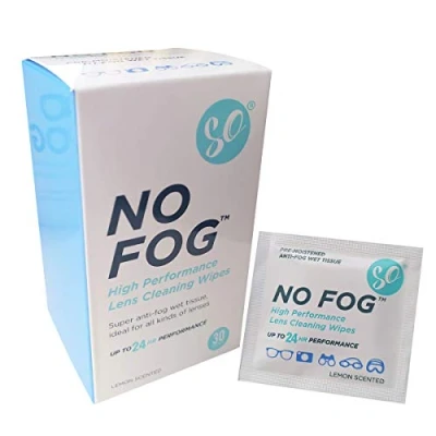 Image of No Fog by SO High Performance Lens Cleaning Wipes: 30 Wipes, White