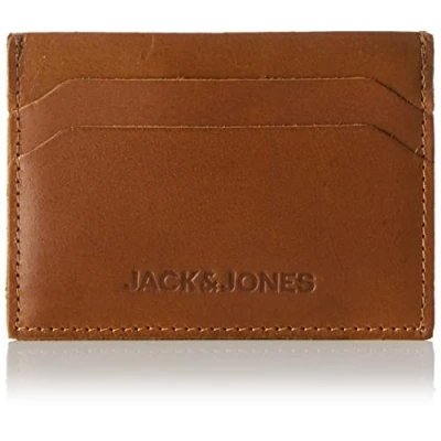 Image of Jack &amp; Jones Jacside Cardholder Unisex Business card holder, Size: One Size, Cognac