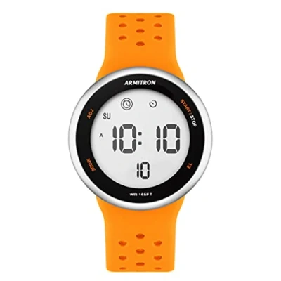 Image of Armitron Sport Unisex Digital Chronograph Silicone Strap Watch, 40/8423, Orange, 40/8423ORG