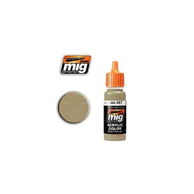 Image of AMMO MIG 0067 Light Sand Grey Acrylic Paints (17 Ml), Multicolour