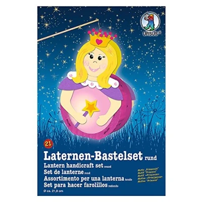 Image of Ursus 18700021 lantern Craft Set, Princess, Approx. 21.8 x 21 10.3 cm, Diameter Includes Template Sheet with Handicraft Instructions (English language not guaranteed), Ideal for the next run