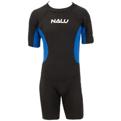Image of QuickDraw Adults Shortie Wetsuit NALU 3mm Neoprene Stretchy Swimming Surfing Diving Skin Shorty Wet Suit for Men &amp; Women (Blue, 42&quot;&quot; Chest)