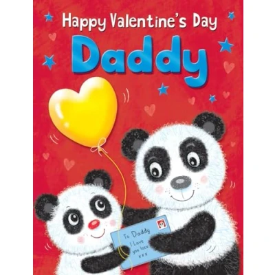 Image of Piccadilly Greetings Valentines Day Card for Daddy, Pandas 8 x 6 inches