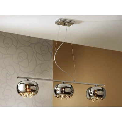 Image of Argos 3 Light Crystal Bar Ceiling Pendant Chrome, G9